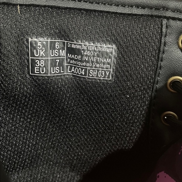 New Dr. Martens Pansey Fayre Black Combat Boots - Picture 5 of 7